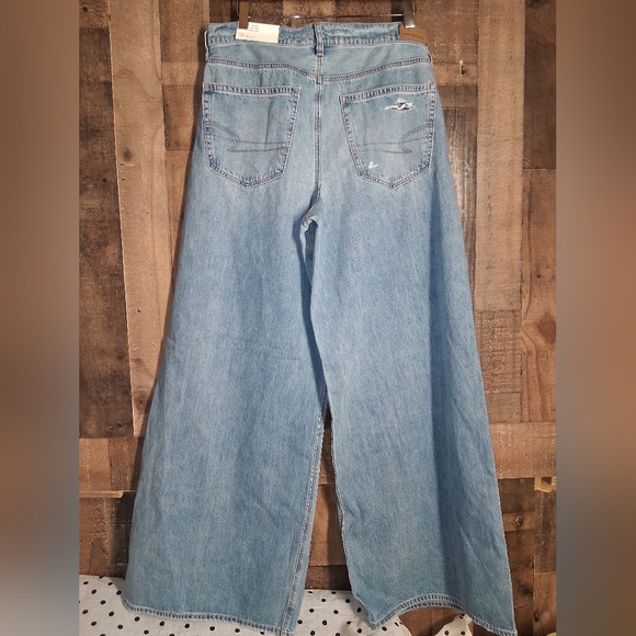 NWT American Eagle Dreamy Drape Super High-Rise Ultra Wide Leg Jeans 12L 31W - Picture 6 of 8